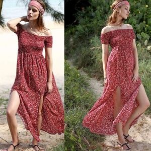Floral Off the Shoulder Maxi Dress